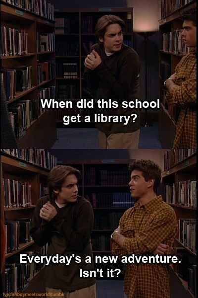 boy meets world funny meme about library